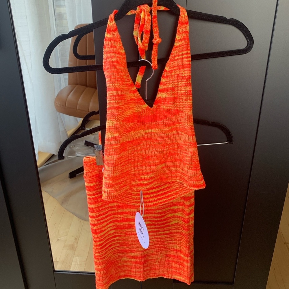 Princess Polly Fiery Knit Halter Top